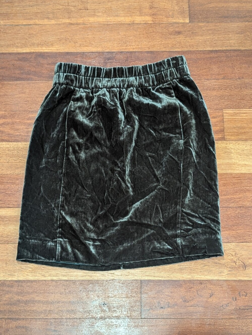 J. Crew Velvet Skirt in Deep Forest Green